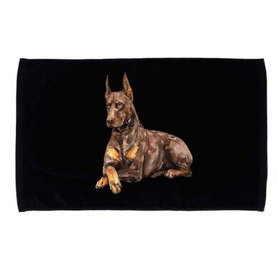 Brown Doberman Pinscher Microfiber Hand Towel