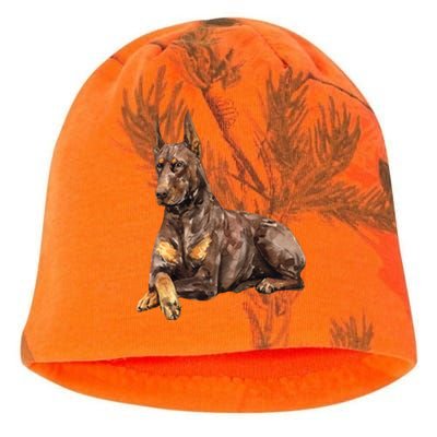 Brown Doberman Pinscher Kati - Camo Knit Beanie