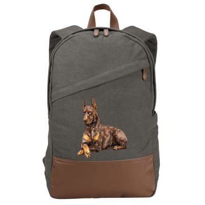 Brown Doberman Pinscher Cotton Canvas Backpack