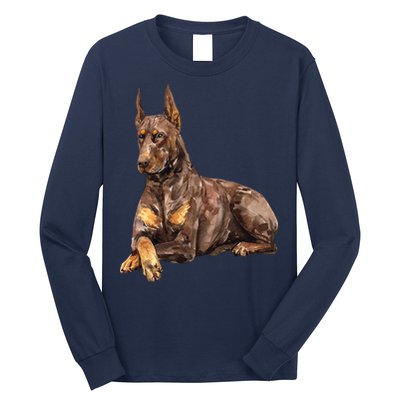 Brown Doberman Pinscher Long Sleeve Shirt