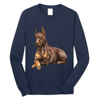 Brown Doberman Pinscher Long Sleeve Shirt