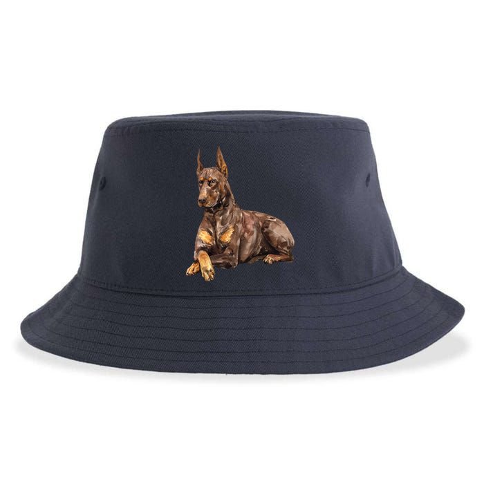 Brown Doberman Pinscher Sustainable Bucket Hat