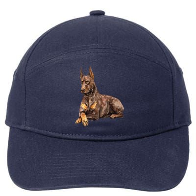 Brown Doberman Pinscher 7-Panel Snapback Hat