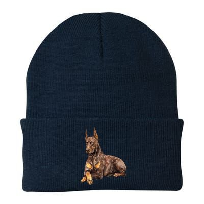 Brown Doberman Pinscher Knit Cap Winter Beanie