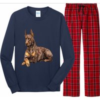 Brown Doberman Pinscher Long Sleeve Pajama Set