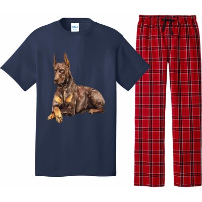 Brown Doberman Pinscher Pajama Set