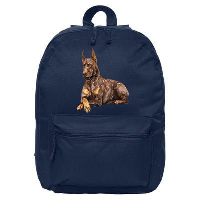 Brown Doberman Pinscher 16 in Basic Backpack