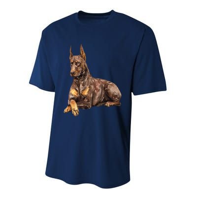 Brown Doberman Pinscher Performance Sprint T-Shirt