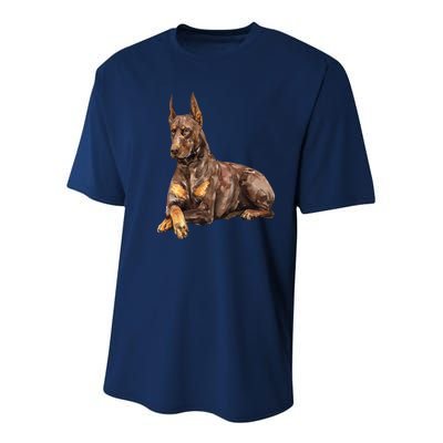 Brown Doberman Pinscher Youth Performance Sprint T-Shirt