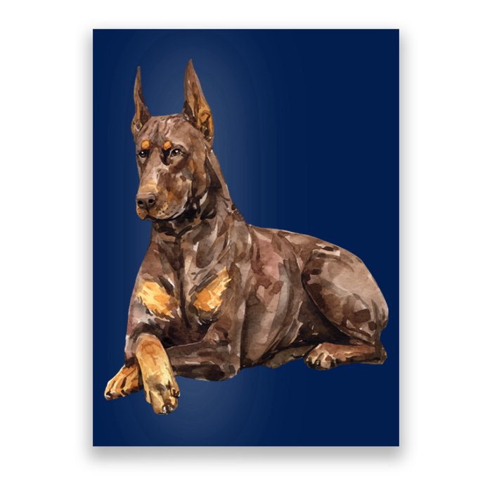 Brown Doberman Pinscher Poster