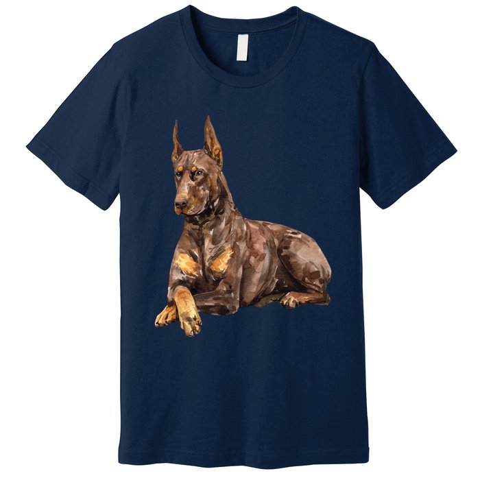 Brown Doberman Pinscher Premium T-Shirt