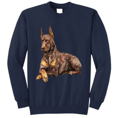 Brown Doberman Pinscher Tall Sweatshirt