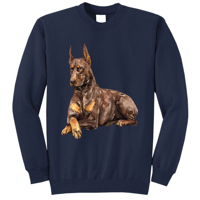 Brown Doberman Pinscher Tall Sweatshirt