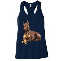 Brown Doberman Pinscher Women's Racerback Tank