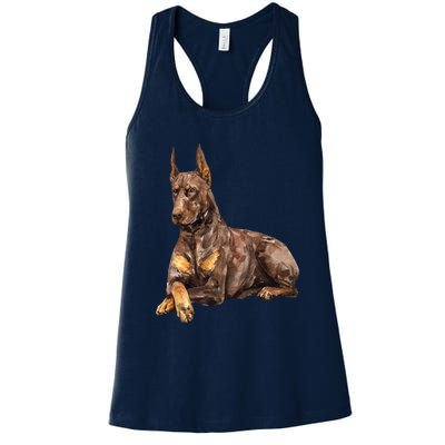 Brown Doberman Pinscher Women's Racerback Tank