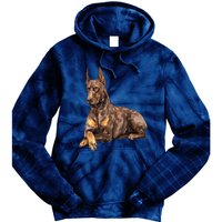 Brown Doberman Pinscher Tie Dye Hoodie