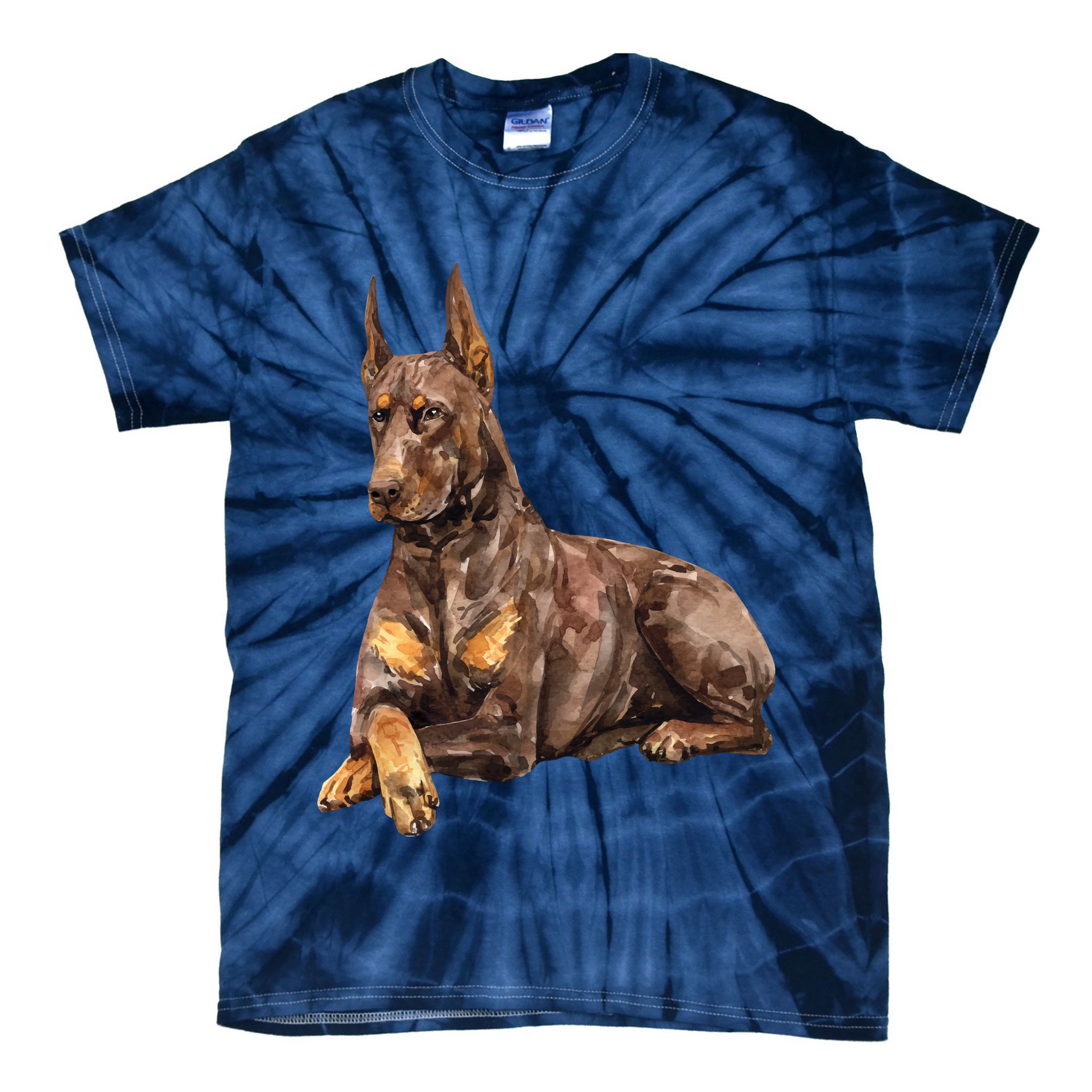 Brown Doberman Pinscher Tie-Dye T-Shirt