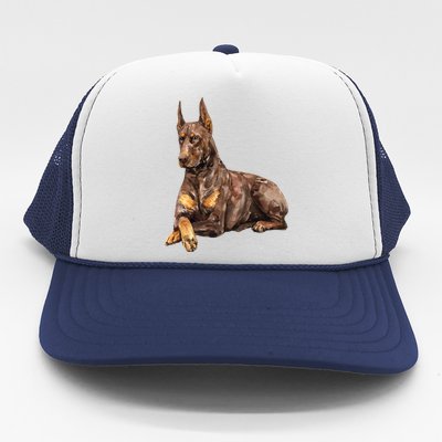 Brown Doberman Pinscher Trucker Hat