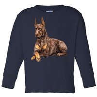 Brown Doberman Pinscher Toddler Long Sleeve Shirt