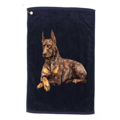 Brown Doberman Pinscher Platinum Collection Golf Towel