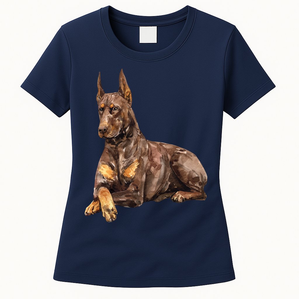 Brown Doberman Pinscher Womens T-Shirt