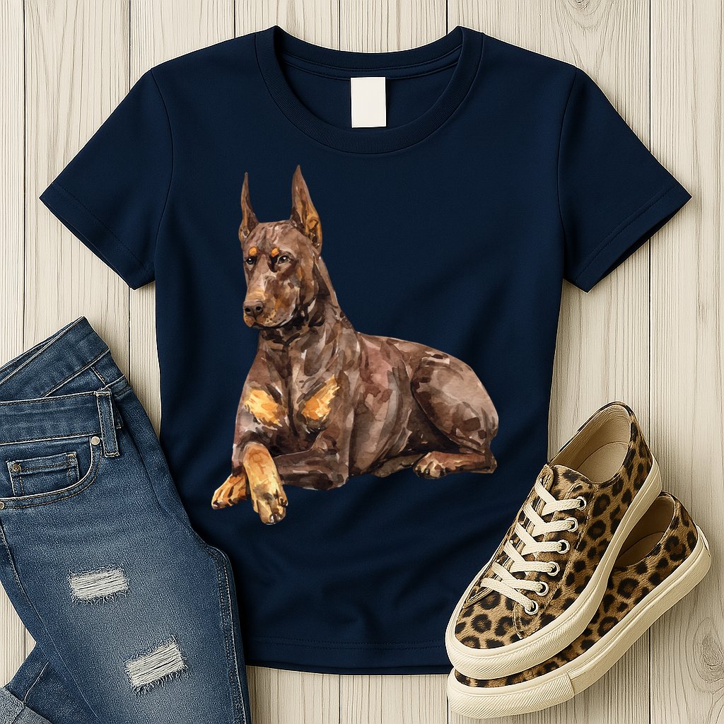 Brown Doberman Pinscher Womens T-Shirt