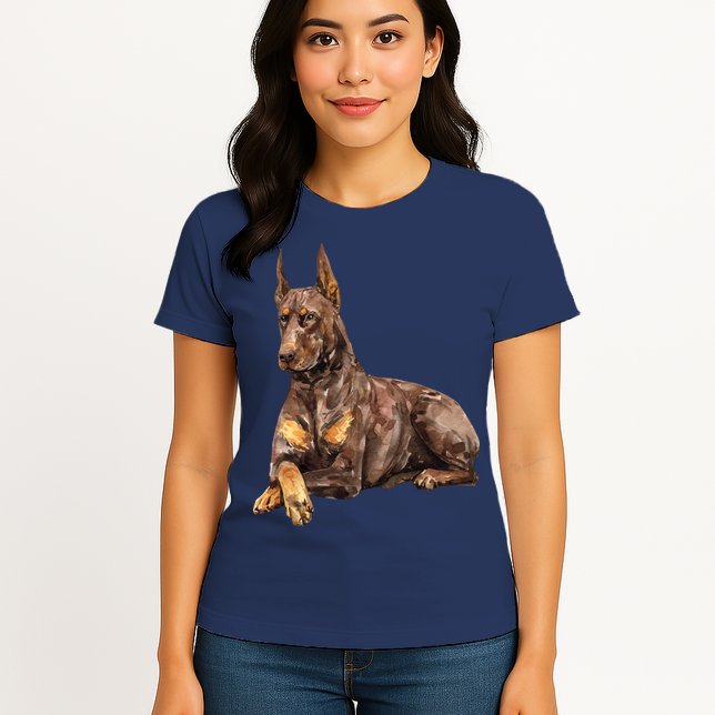 Brown Doberman Pinscher Womens T-Shirt