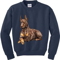 Brown Doberman Pinscher Kids Sweatshirt