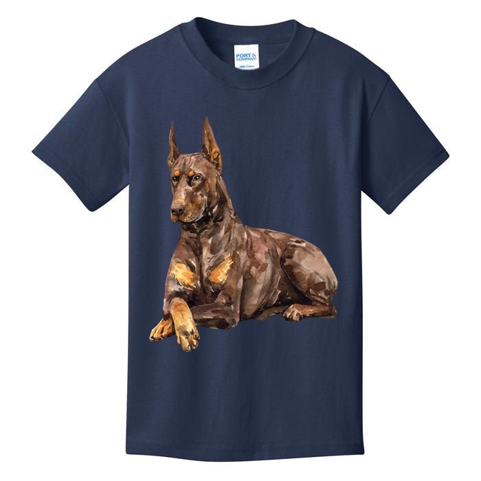 Brown Doberman Pinscher Kids T-Shirt