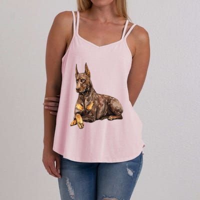 Brown Doberman Pinscher Women's Strappy Tank