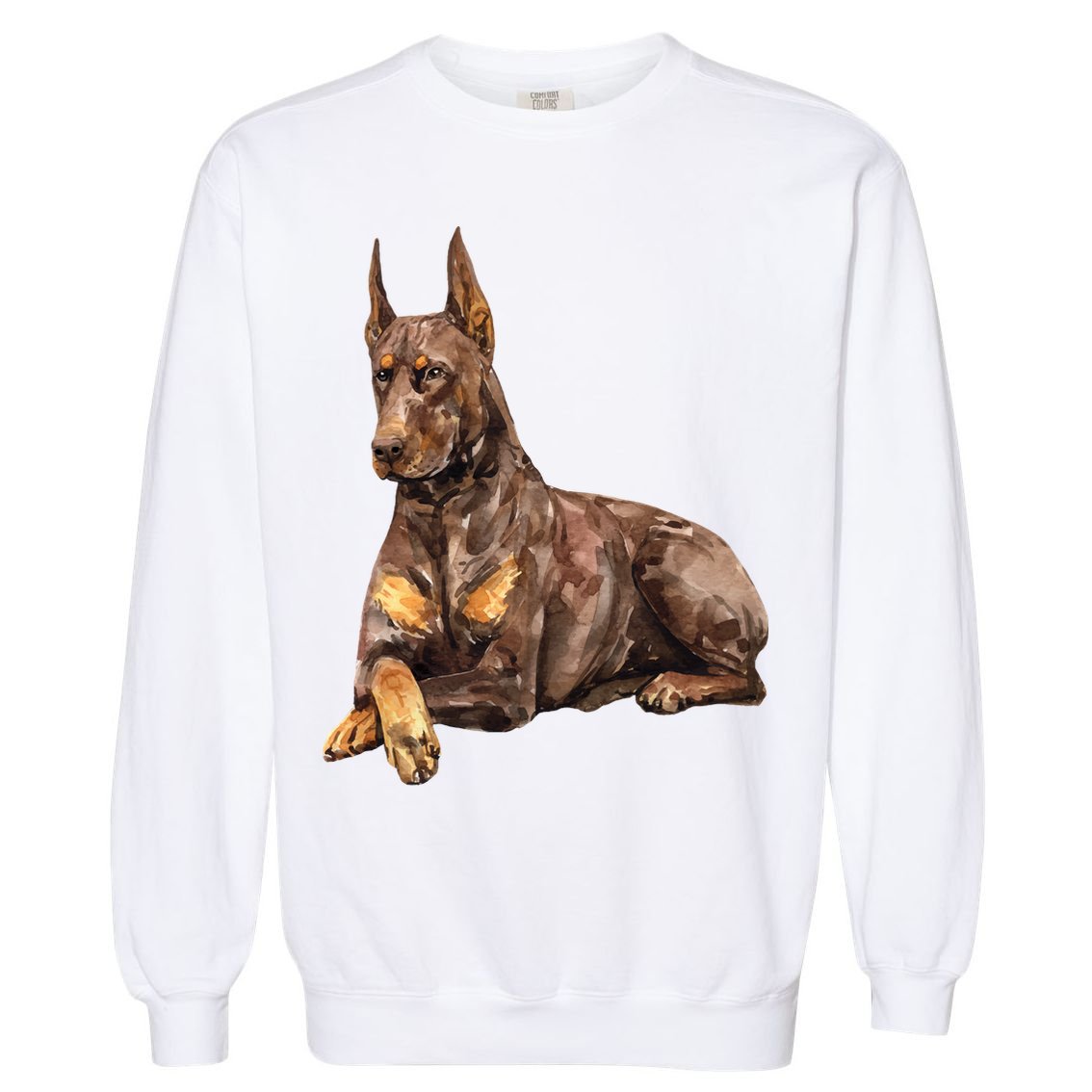 Brown Doberman Pinscher Garment-Dyed Sweatshirt