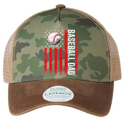 Baseball Dad Player American Us Flag Patriotic Legacy Tie Dye Trucker Hat