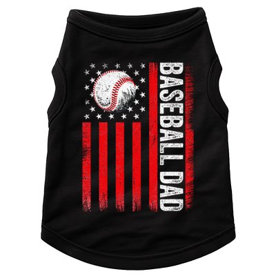 Baseball Dad Player American Us Flag Patriotic Doggie Tank
