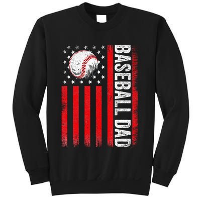 Baseball Dad Player American Us Flag Patriotic Sweatshirt