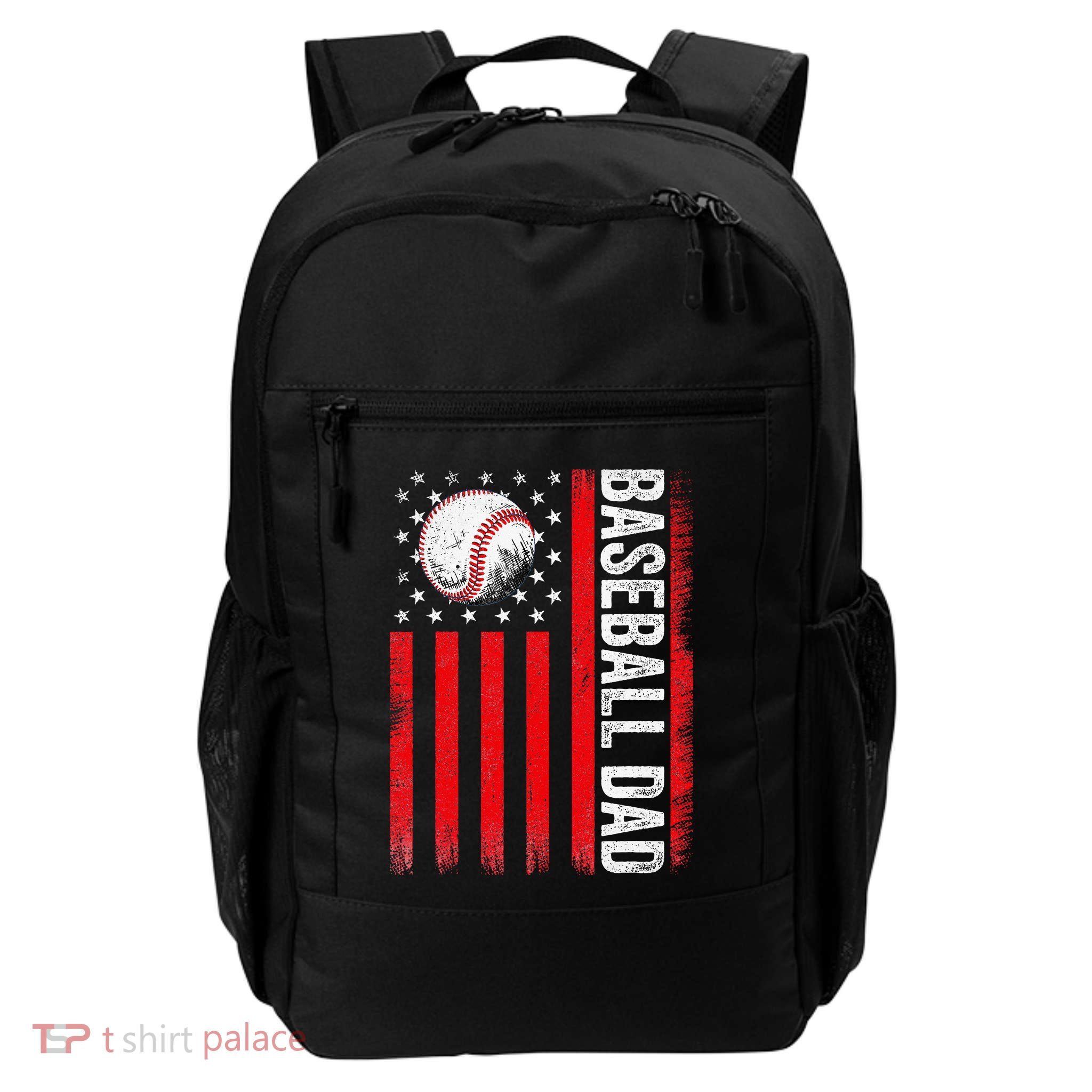 Baseball Dad Player American Us Flag Patriotic Backpack