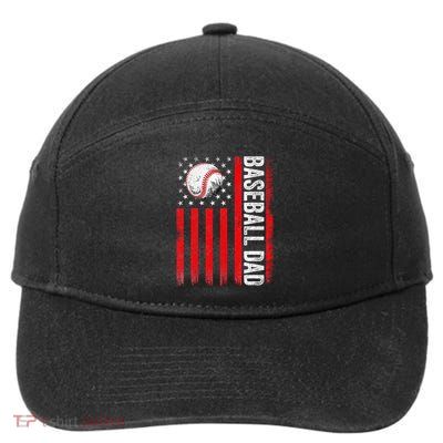 Baseball Dad Player American Us Flag Patriotic 7-Panel Snapback Hat