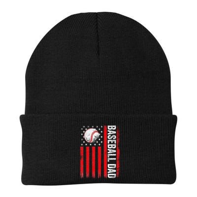 Baseball Dad Player American Us Flag Patriotic Beanie