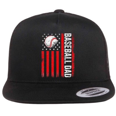 Baseball Dad Player American Us Flag Patriotic Flatbill Hat
