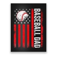 Baseball Dad Player American Us Flag Patriotic Poster