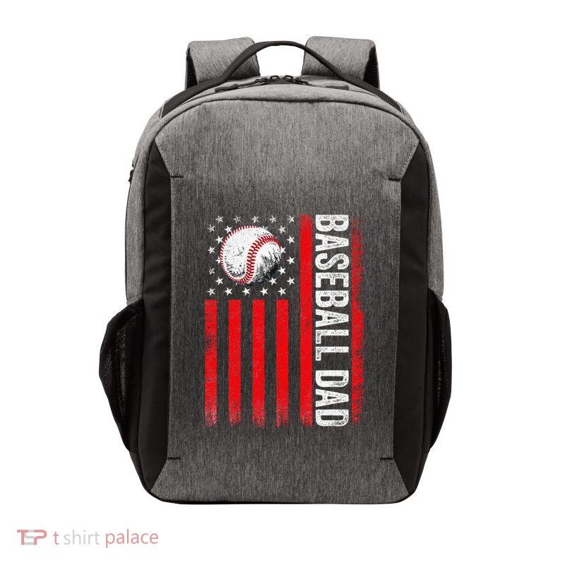 Baseball Dad Player American Us Flag Patriotic Vector Backpack