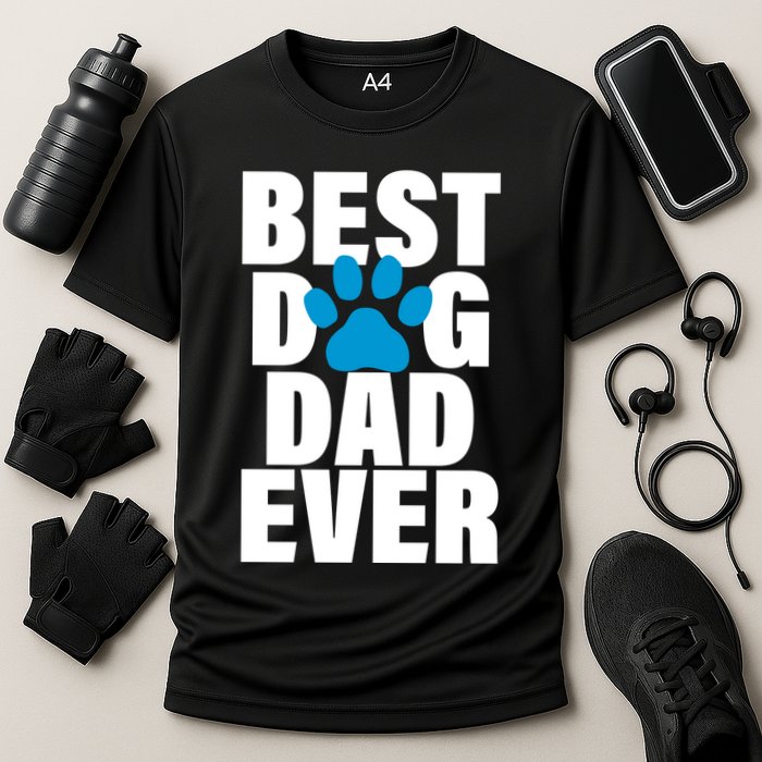 Best Dog Dad Ever Paw Cooling Performance Crew T-Shirt