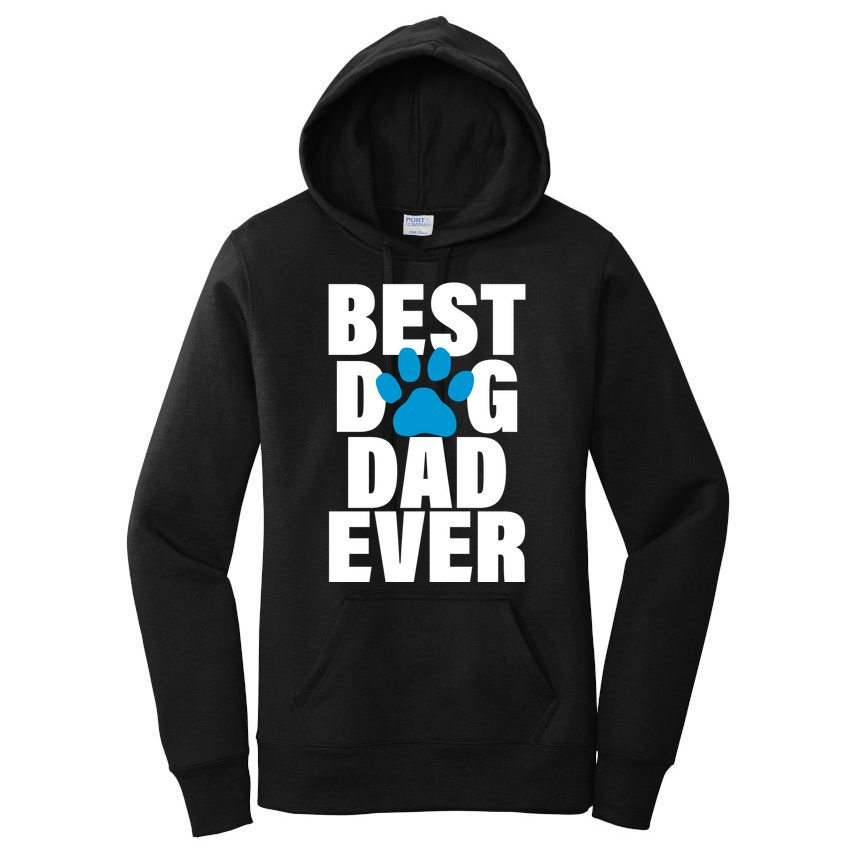 Best Dog Dad Ever Paw Women's Pullover Hoodie