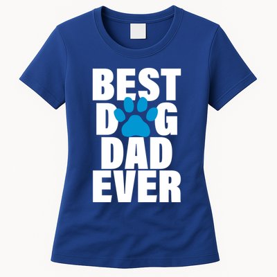Best Dog Dad Ever Paw Womens T-Shirt