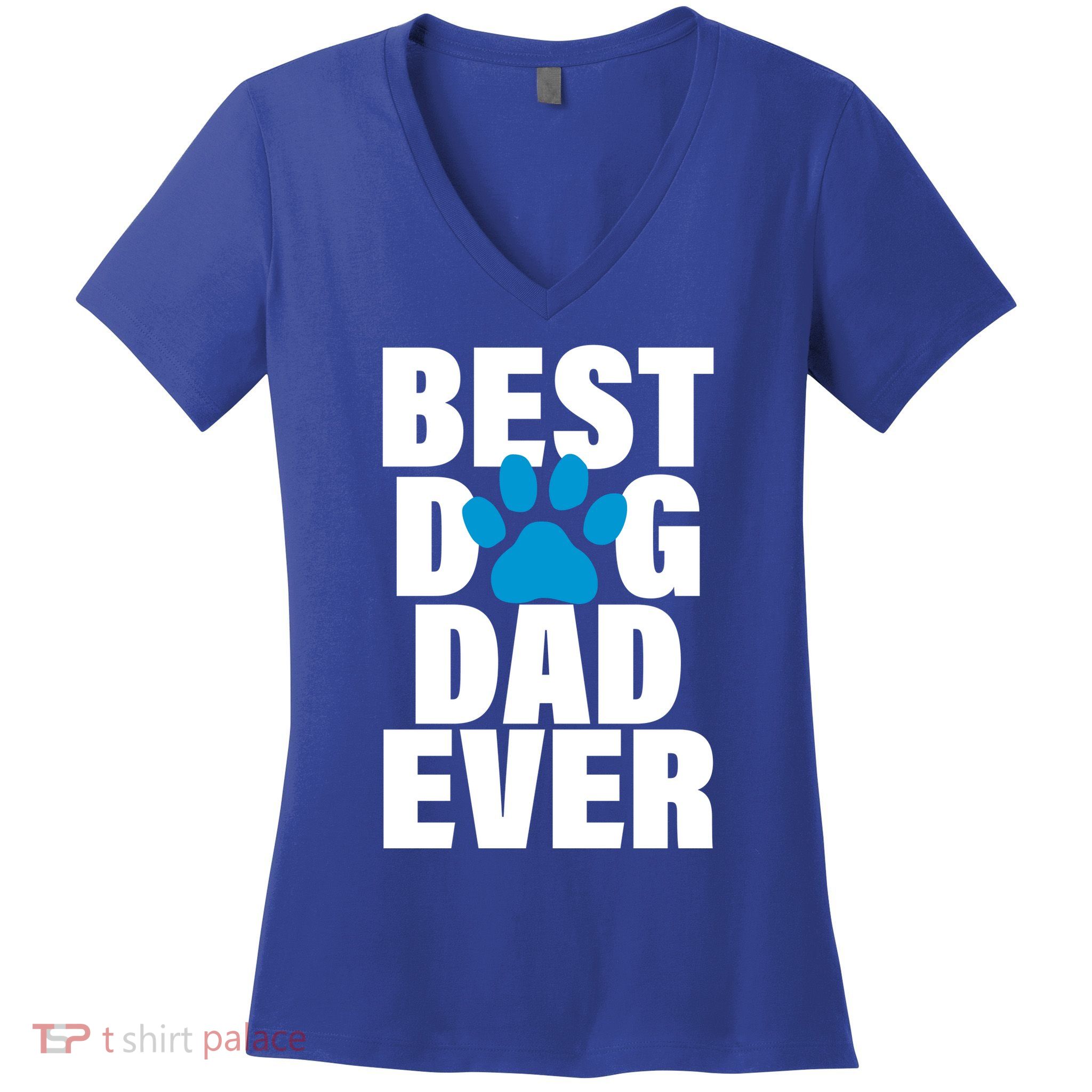 Best Dog Dad Ever Paw Women's V-Neck T-Shirt