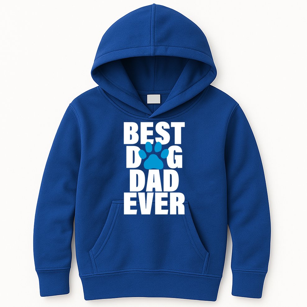 Best Dog Dad Ever Paw Kids Hoodie