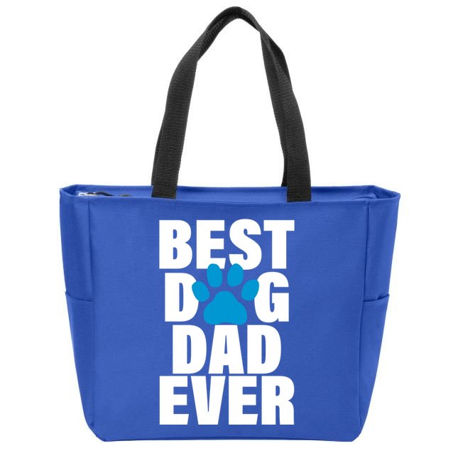 Best Dog Dad Ever Paw Zip Tote Bag