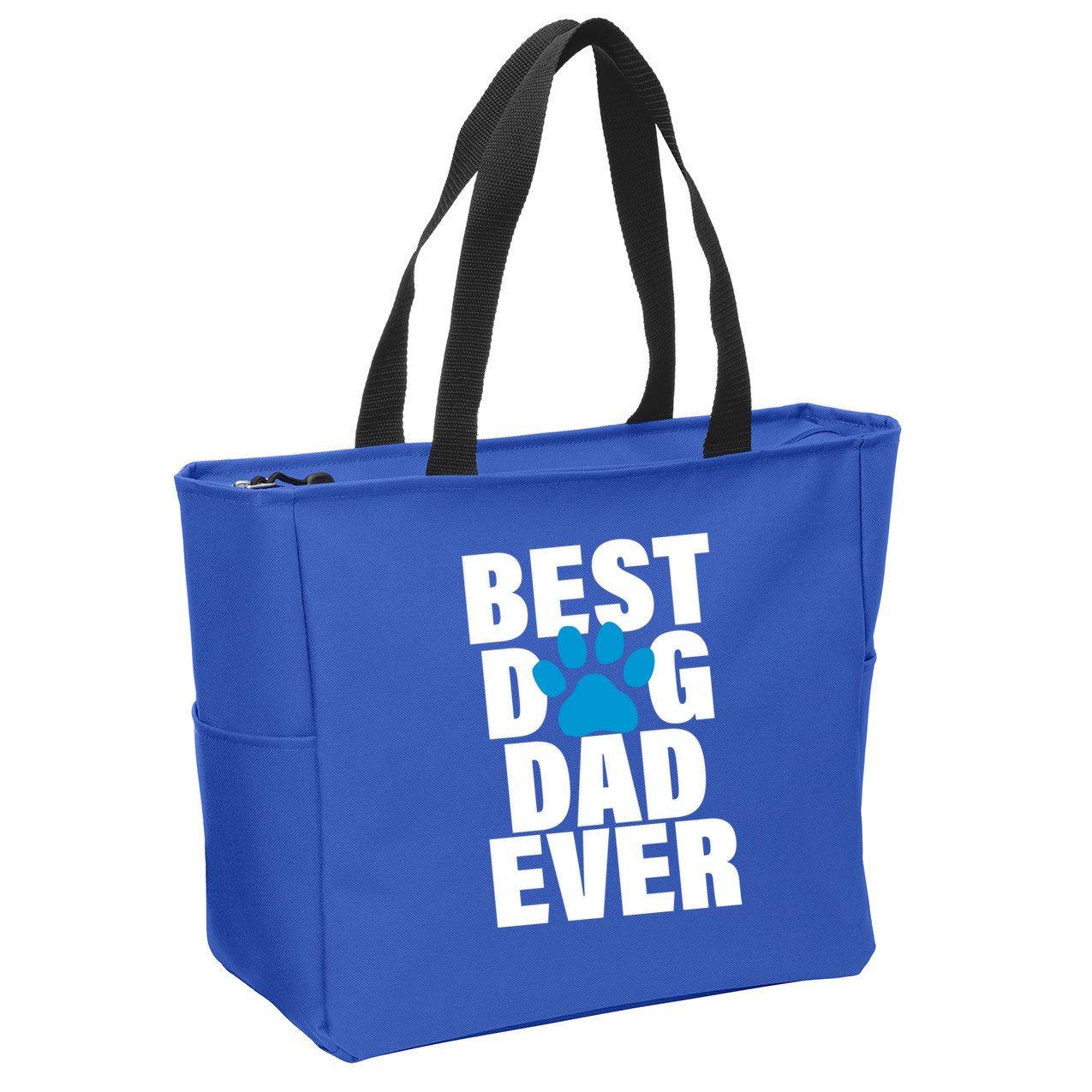 Best Dog Dad Ever Paw Zip Tote Bag