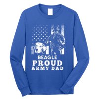 Beagle Dog Proud Army Dad American Flag Patriotic Vintage Cool Gift Long Sleeve Shirt