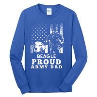 Beagle Dog Proud Army Dad American Flag Patriotic Vintage Cool Gift Tall Long Sleeve T-Shirt