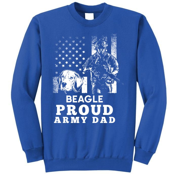 Beagle Dog Proud Army Dad American Flag Patriotic Vintage Cool Gift Tall Sweatshirt